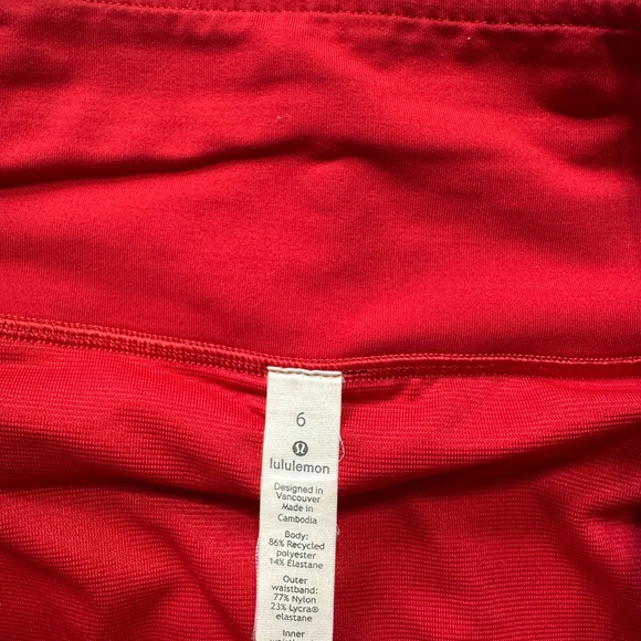 lululemon athletica Women's Bold Red Athletic Shorts - Picture 2 of 5